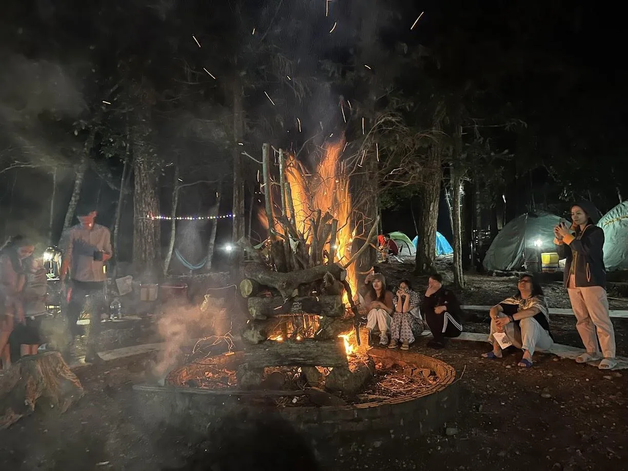 Campfire BBQ at the camp